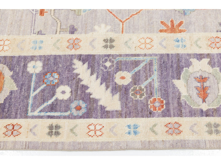 Modern Oushak Wool Rug 9 X 12