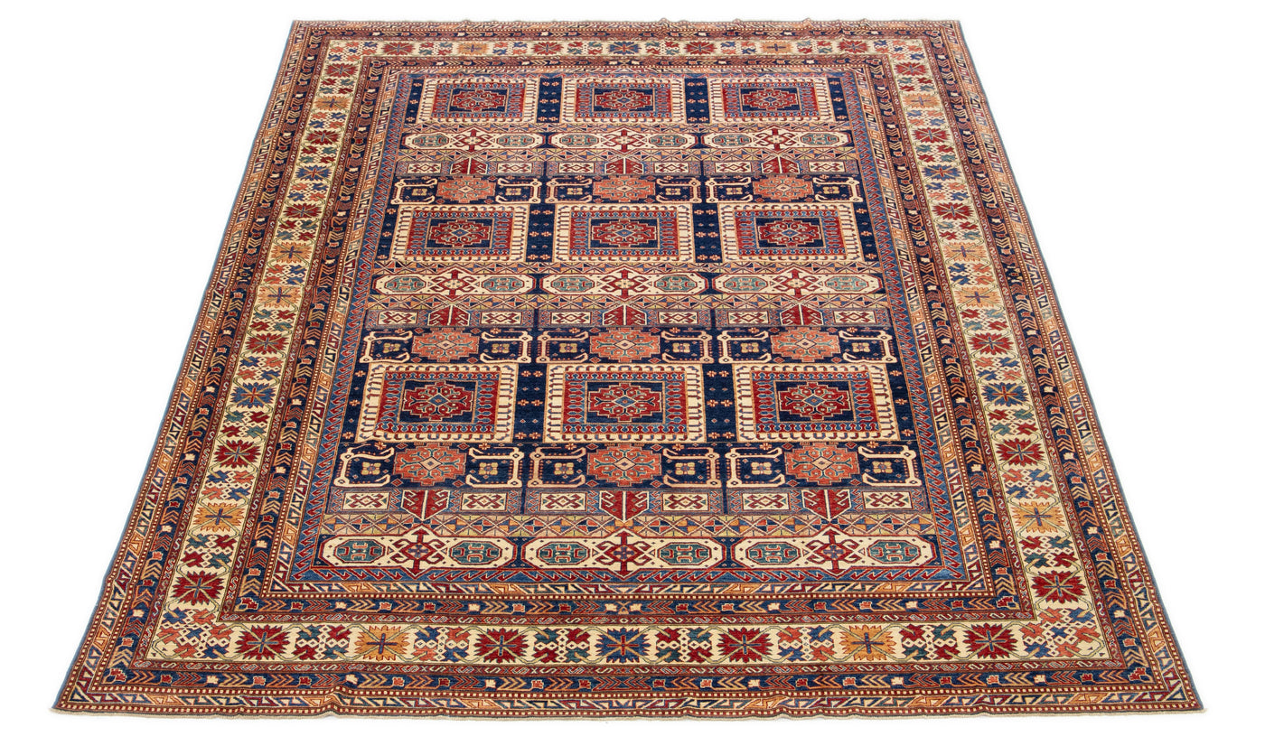 Modern Kazak Wool Rug 6 X 8