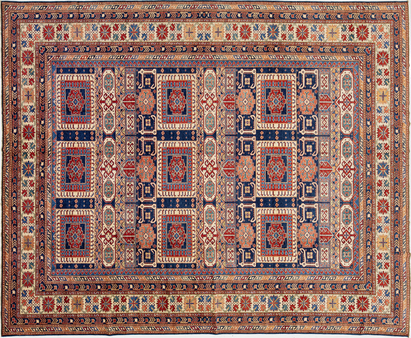 Modern Kazak Wool Rug 6 X 8