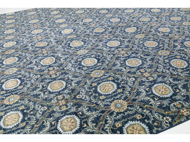 Modern Ikat Wool Rug 13 X 20