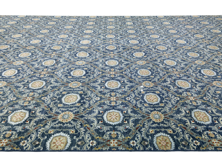 Modern Ikat Wool Rug 13 X 20