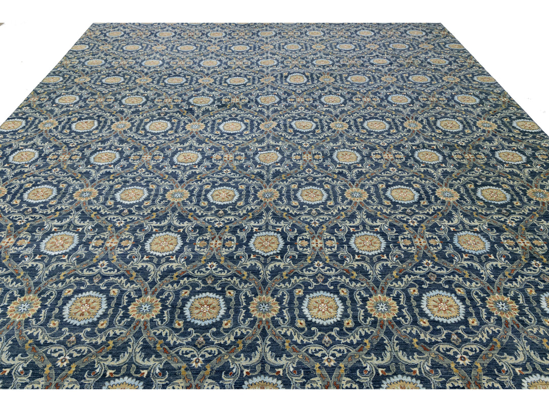 Modern Ikat Wool Rug 13 X 20