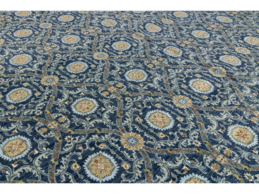 Modern Ikat Wool Rug 13 X 20