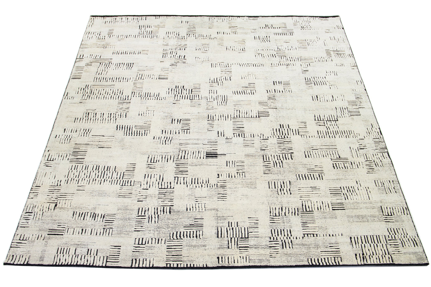 Modern Abstract Wool and Silk Rug 12 X 15