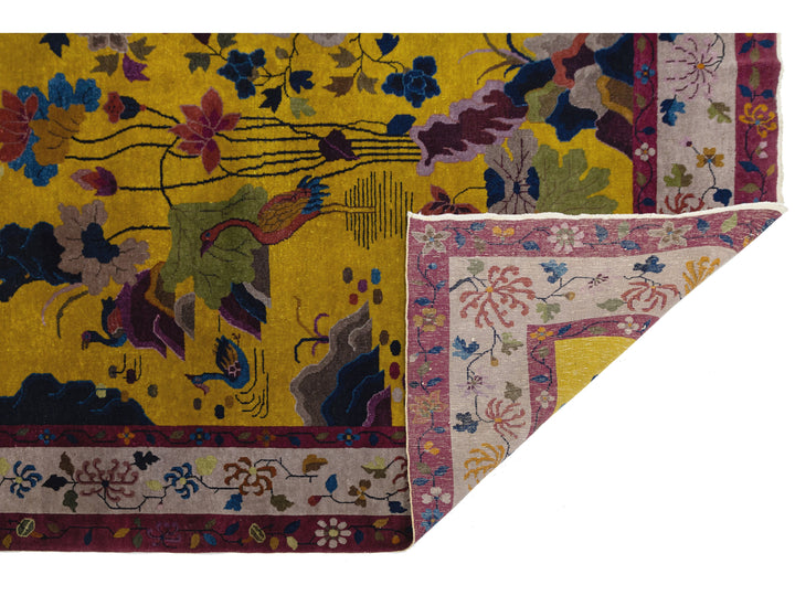 Antique Art Deco Chinese Rug 9 X 12