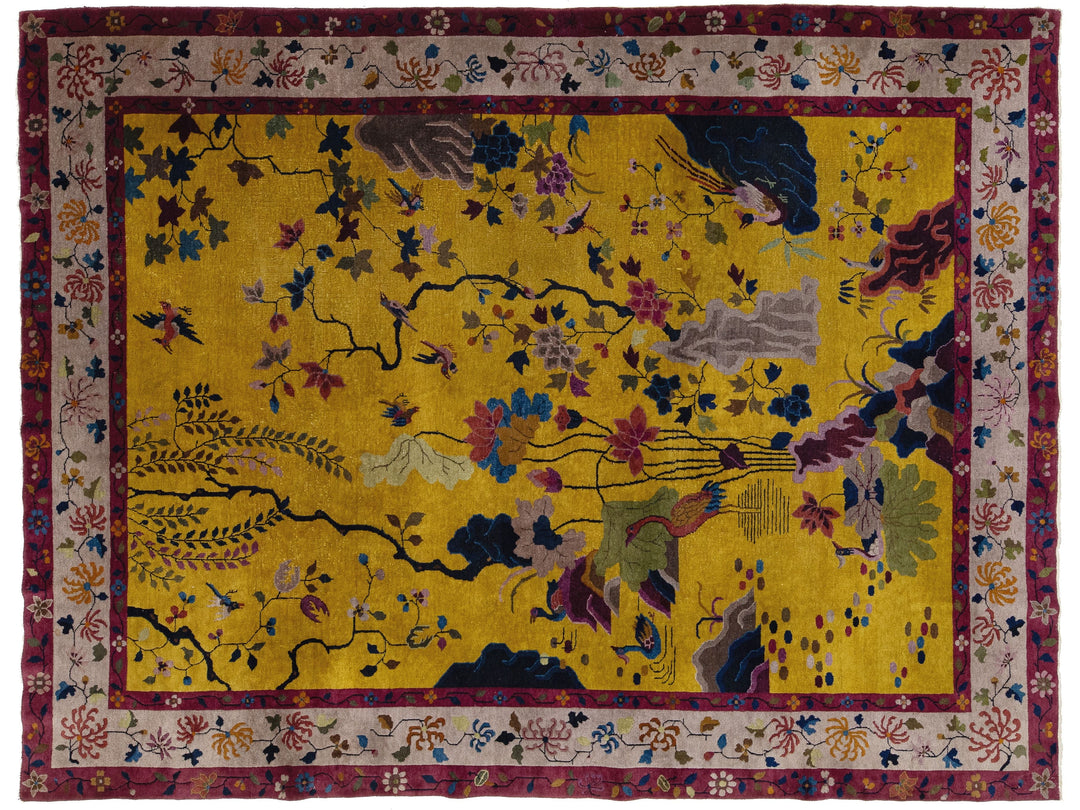 Antique Art Deco Chinese Rug 9 X 12