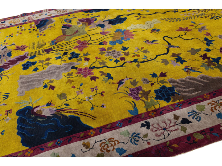 Antique Art Deco Chinese Rug 9 X 12