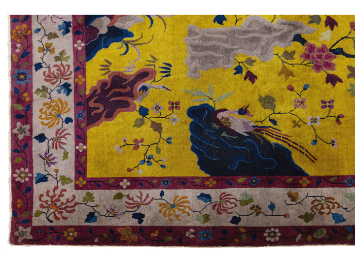 Antique Art Deco Chinese Rug 9 X 12