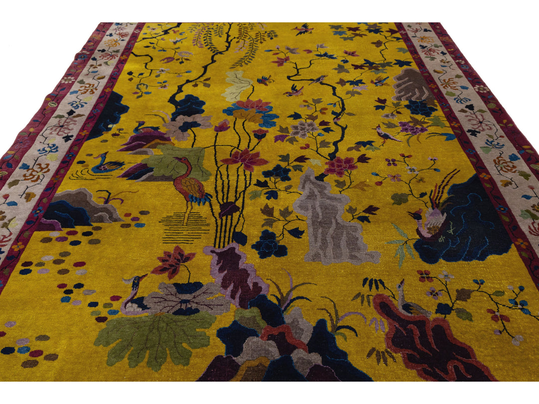 Antique Art Deco Chinese Rug 9 X 12
