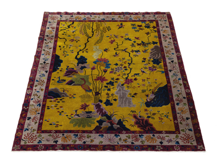 Antique Art Deco Chinese Rug 9 X 12
