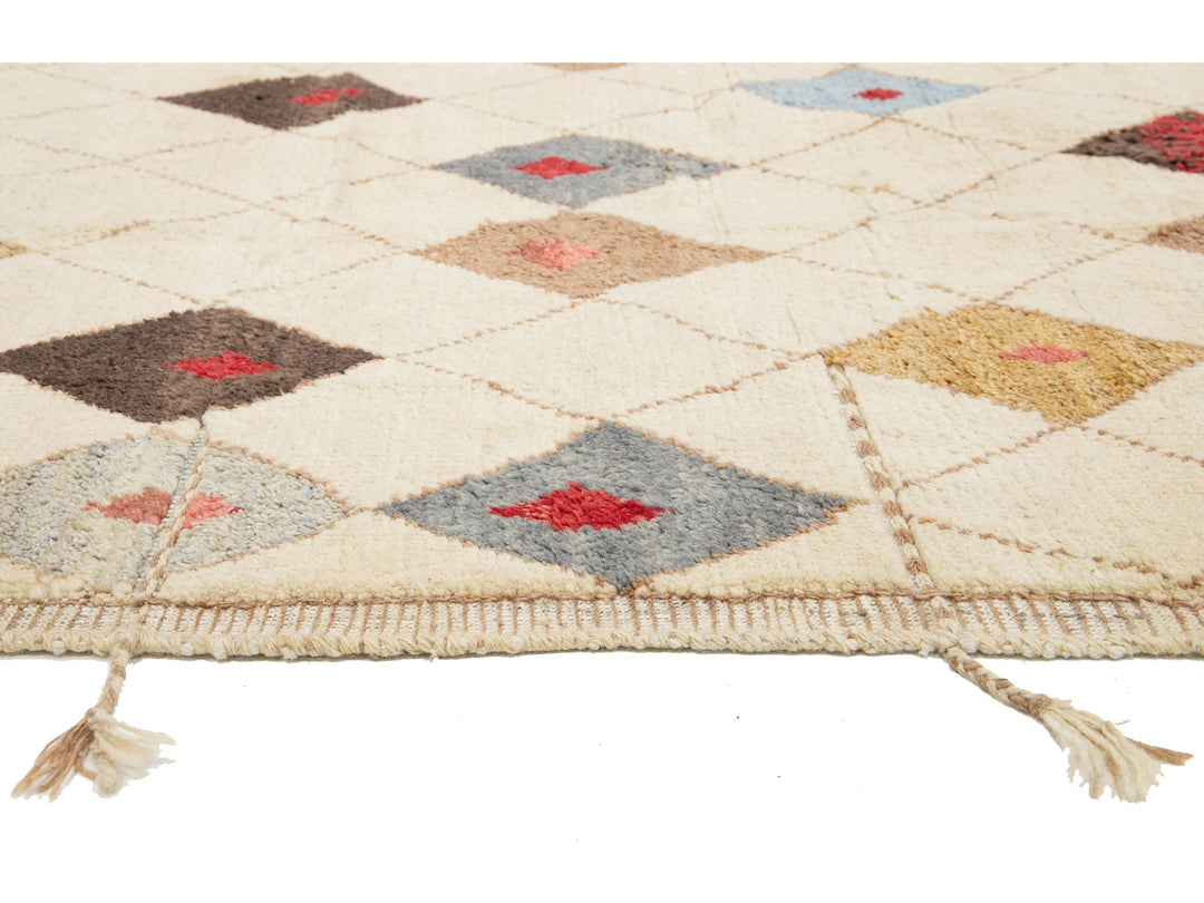 Modern Moroccan Wool Rug 9 X 13