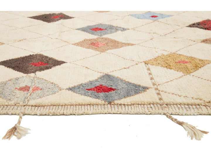 Modern Moroccan Wool Rug 9 X 13