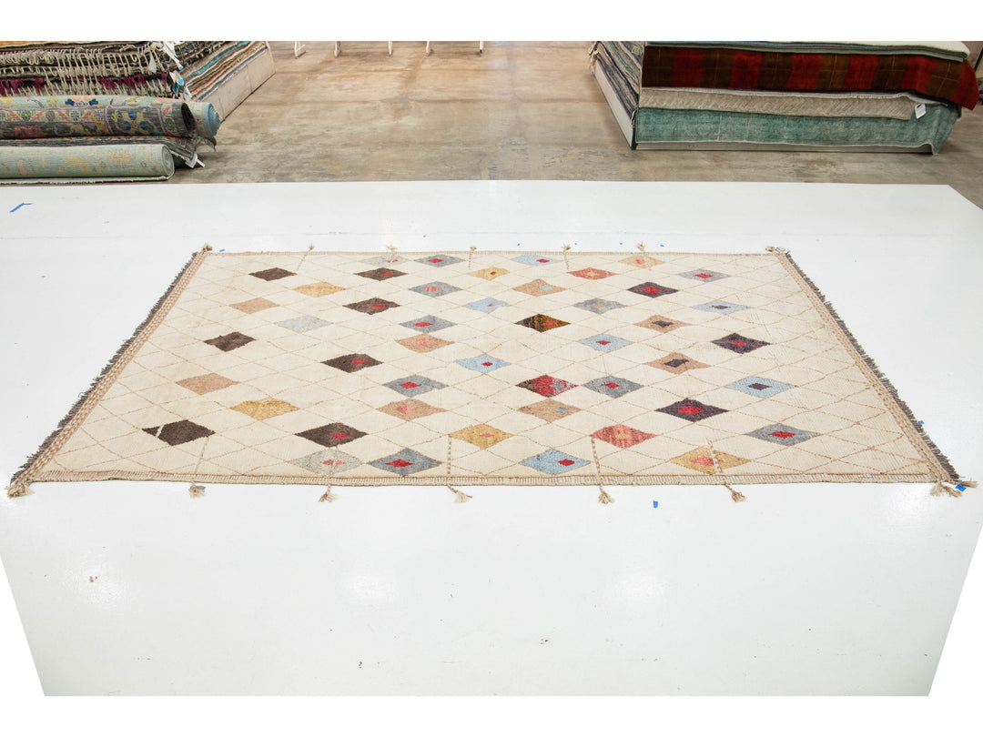 Modern Moroccan Wool Rug 9 X 13