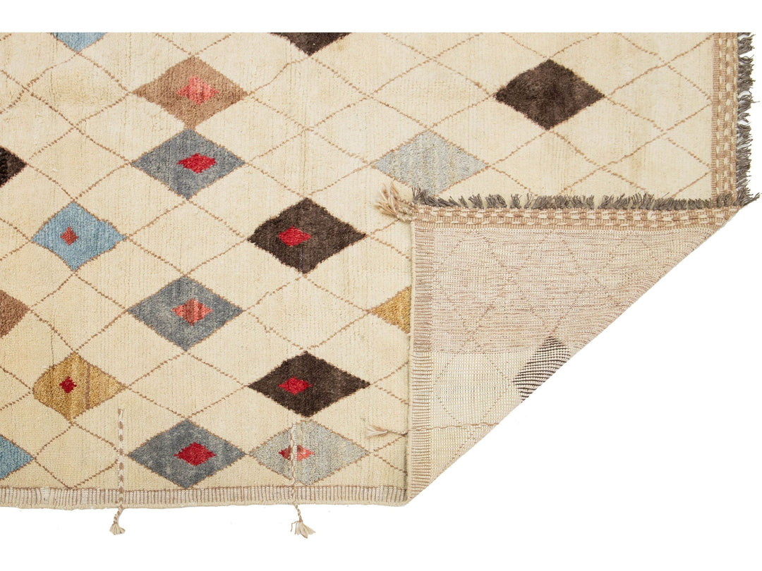 Modern Moroccan Wool Rug 9 X 13