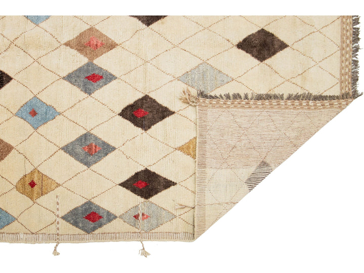 Modern Moroccan Wool Rug 9 X 13