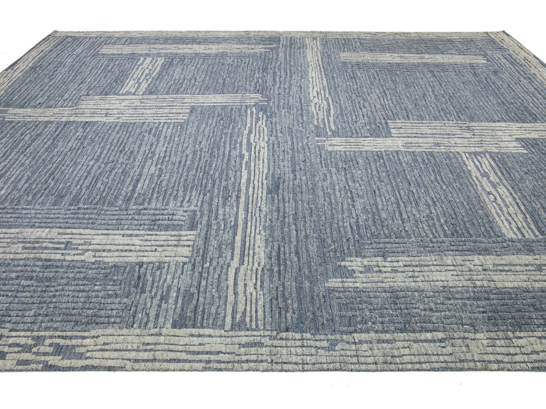 Modern Moroccan Wool Rug 12 X 15