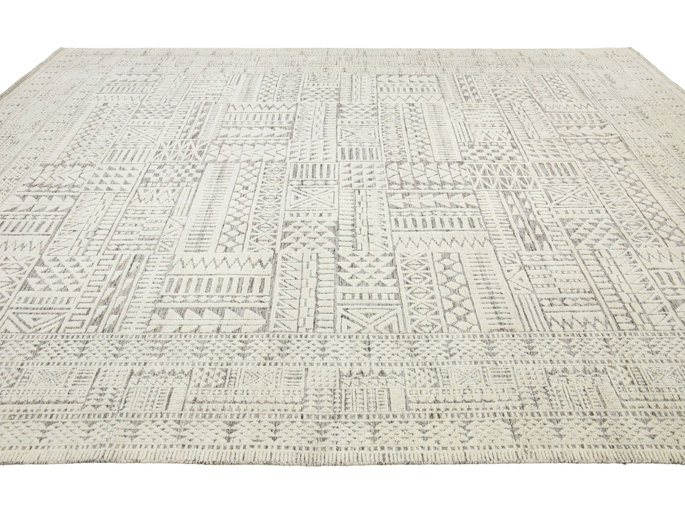 Modern Moroccan Wool Rug 12 X 15