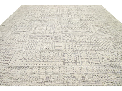 Modern Moroccan Wool Rug 12 X 15