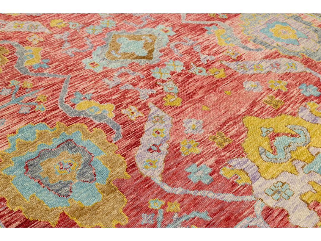 Modern Turkish Oushak Wool Rug 12 X 25