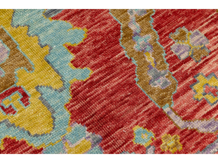 Modern Turkish Oushak Wool Rug 12 X 25