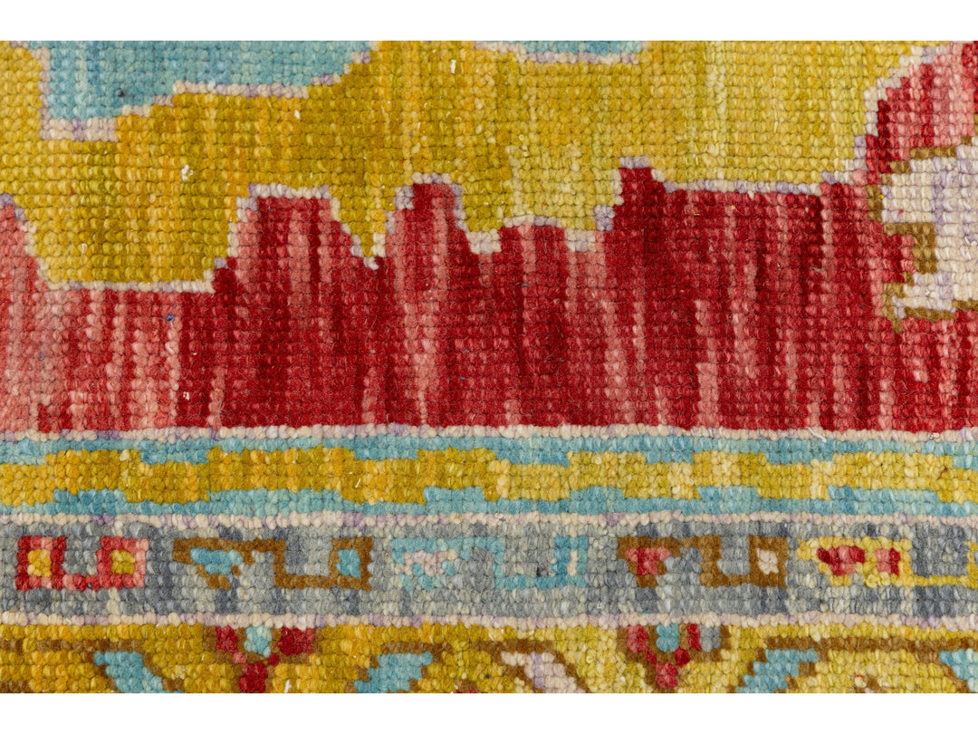 Modern Turkish Oushak Wool Rug 12 X 25