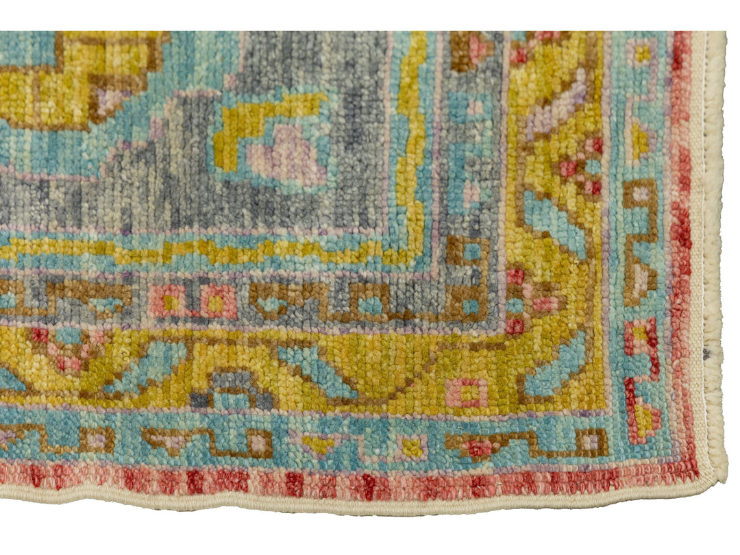 Modern Turkish Oushak Wool Rug 12 X 25