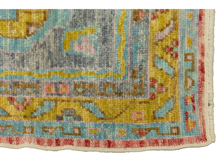 Modern Turkish Oushak Wool Rug 12 X 25