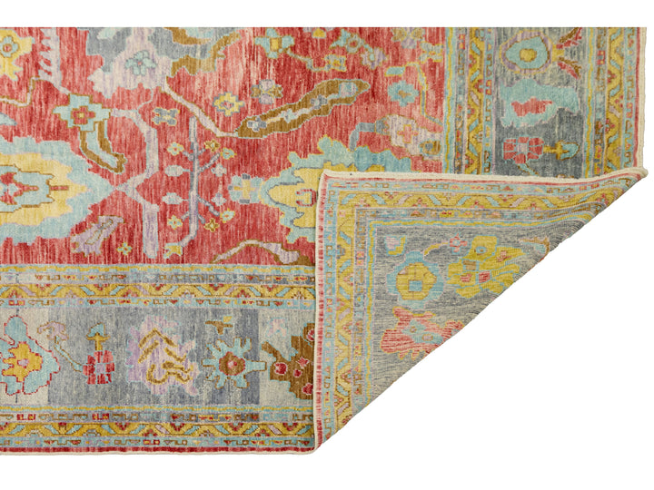 Modern Turkish Oushak Wool Rug 12 X 25