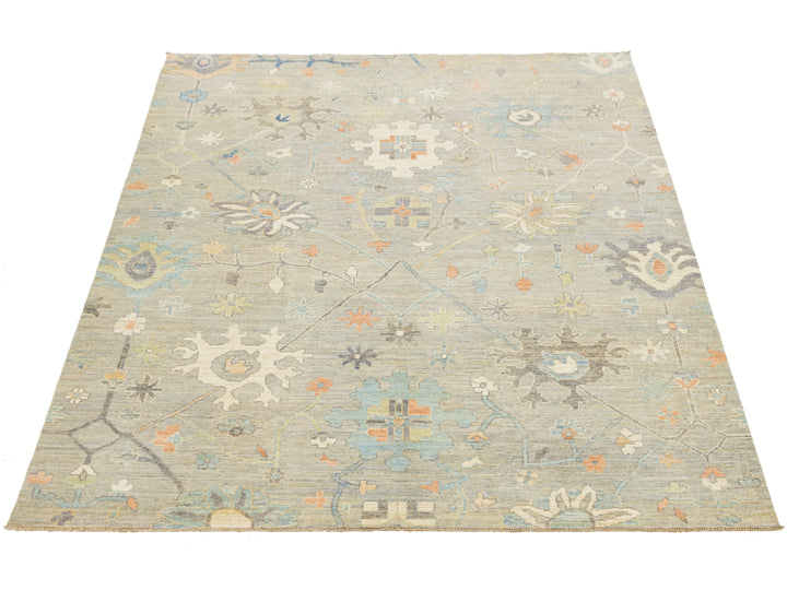 Modern Oushak Wool Rug 8 X 10