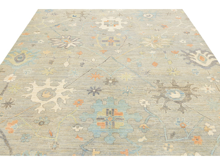 Modern Oushak Wool Rug 8 X 10