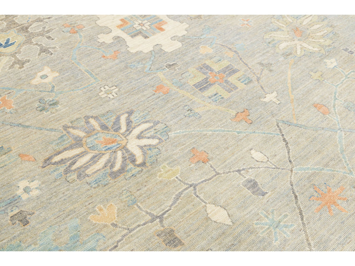 Modern Oushak Wool Rug 8 X 10