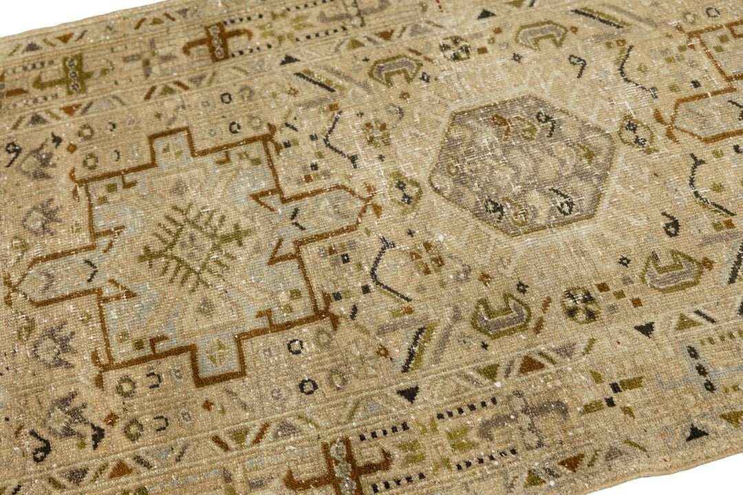 Antique Heriz Wool Runner 3 X 11