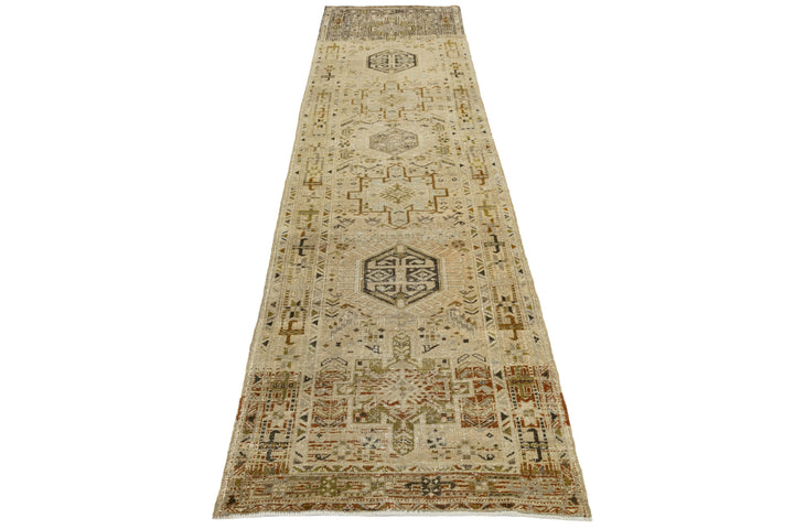 Antique Heriz Wool Runner 3 X 11
