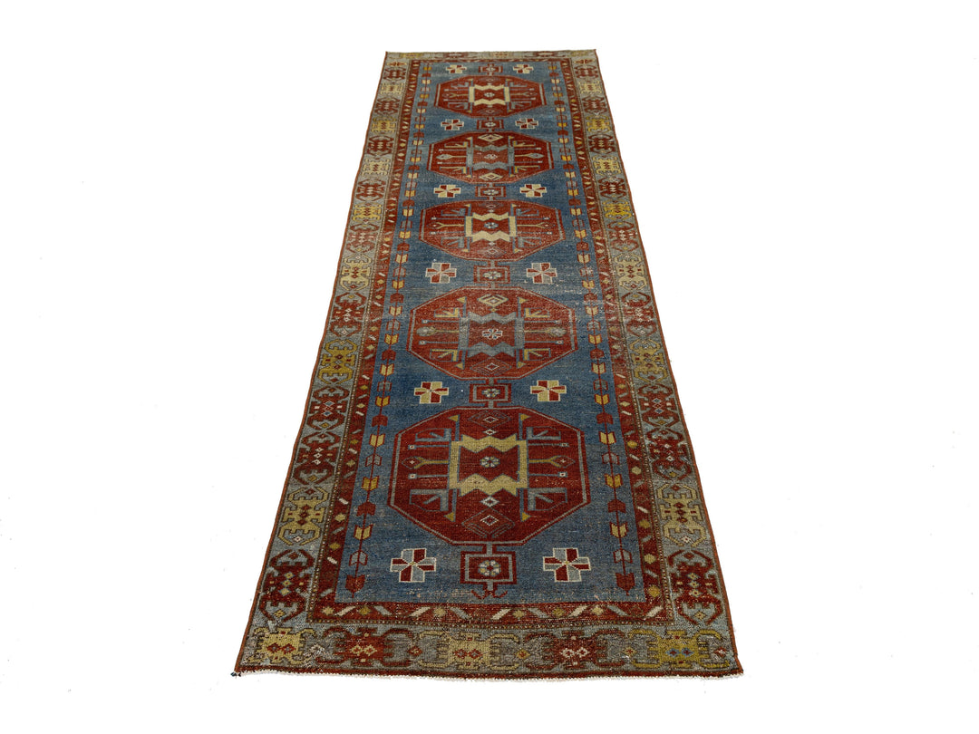 Antique Malayer Wool Runner 3 X 8