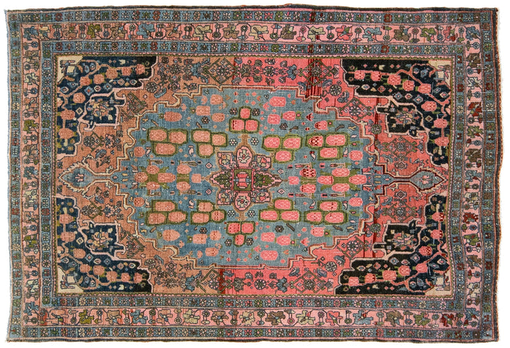 Antique Bidjar Wool Rug 4 X 5
