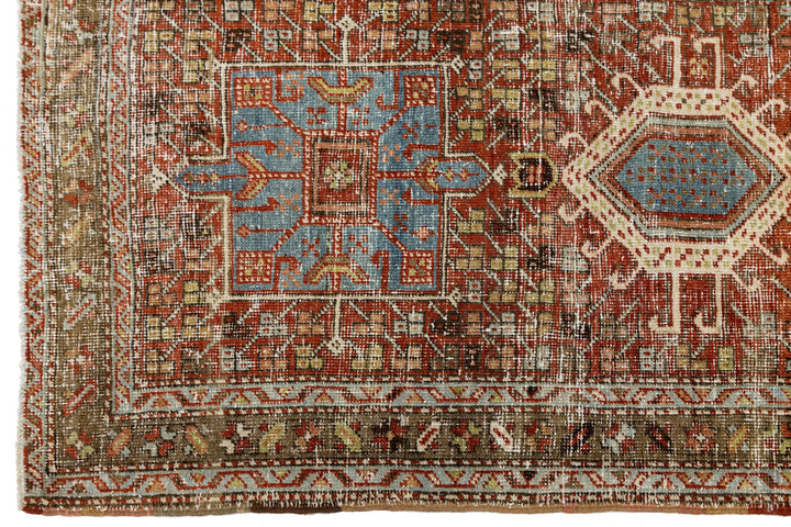 Antique Heriz Wool Runner 3 X 10