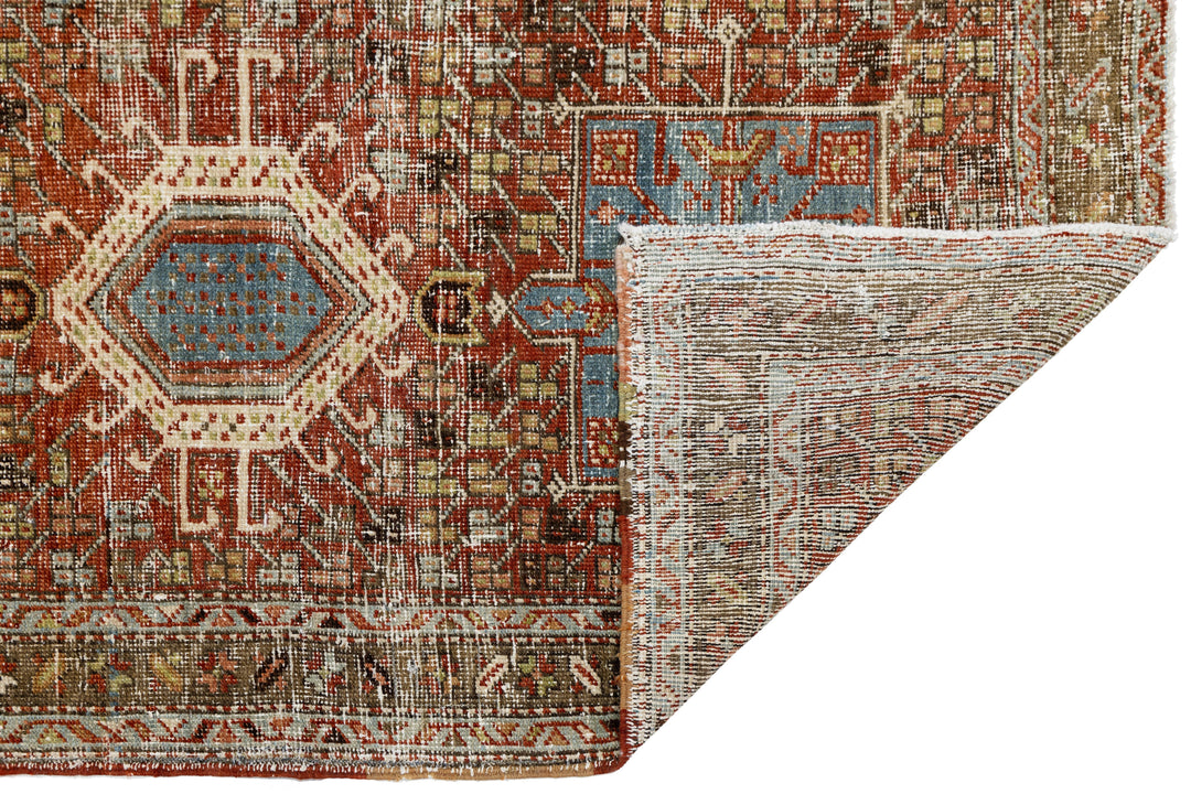 Antique Heriz Wool Runner 3 X 10