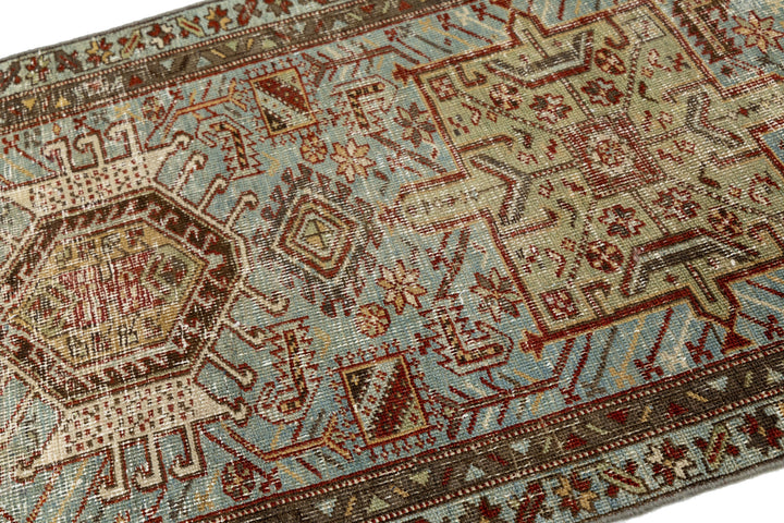 Antique Heriz Wool Runner 3 X 10