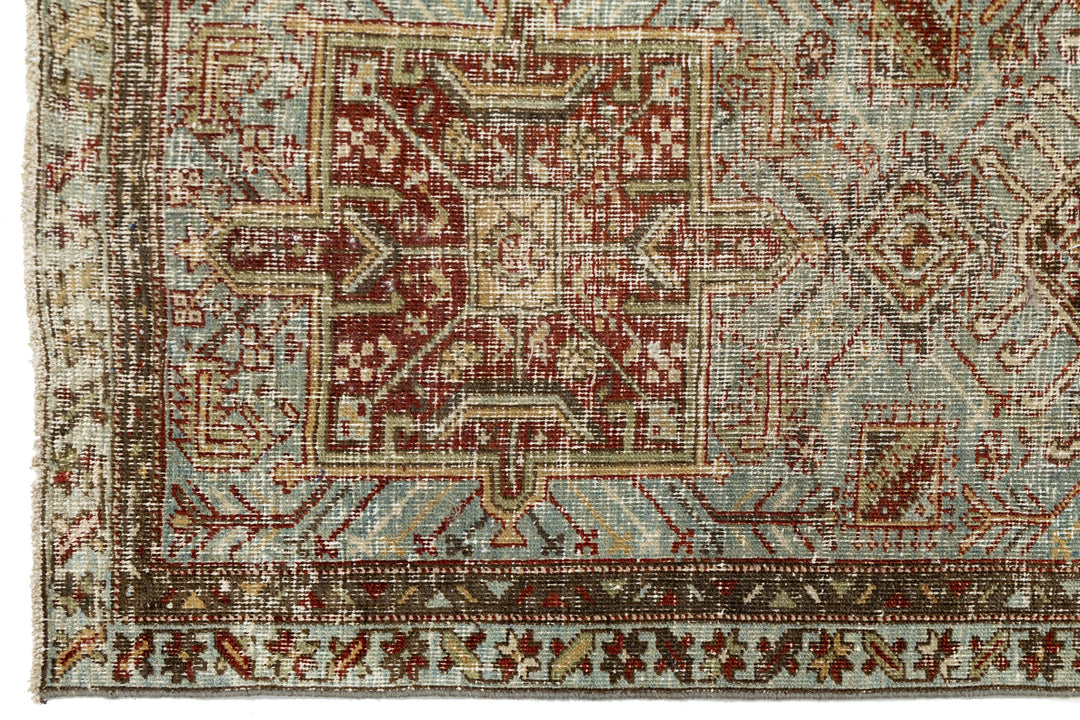 Antique Heriz Wool Runner 3 X 10