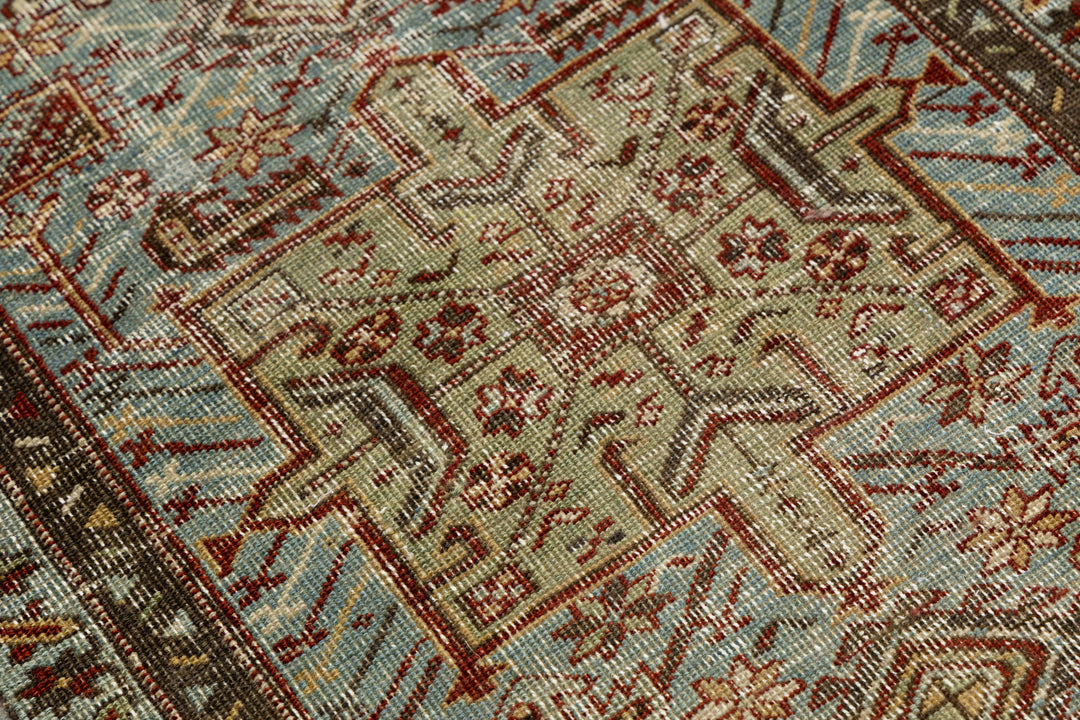 Antique Heriz Wool Runner 3 X 10