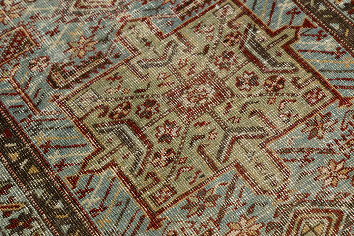 Antique Heriz Wool Runner 3 X 10