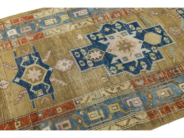 Antique Heriz Wool Runner 4 X 11