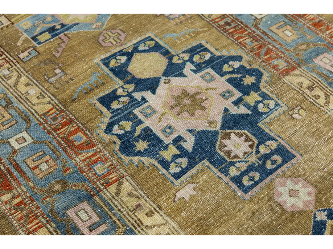 Antique Heriz Wool Runner 4 X 11