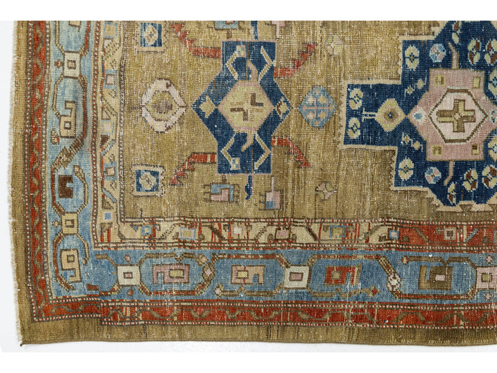 Antique Heriz Wool Runner 4 X 11