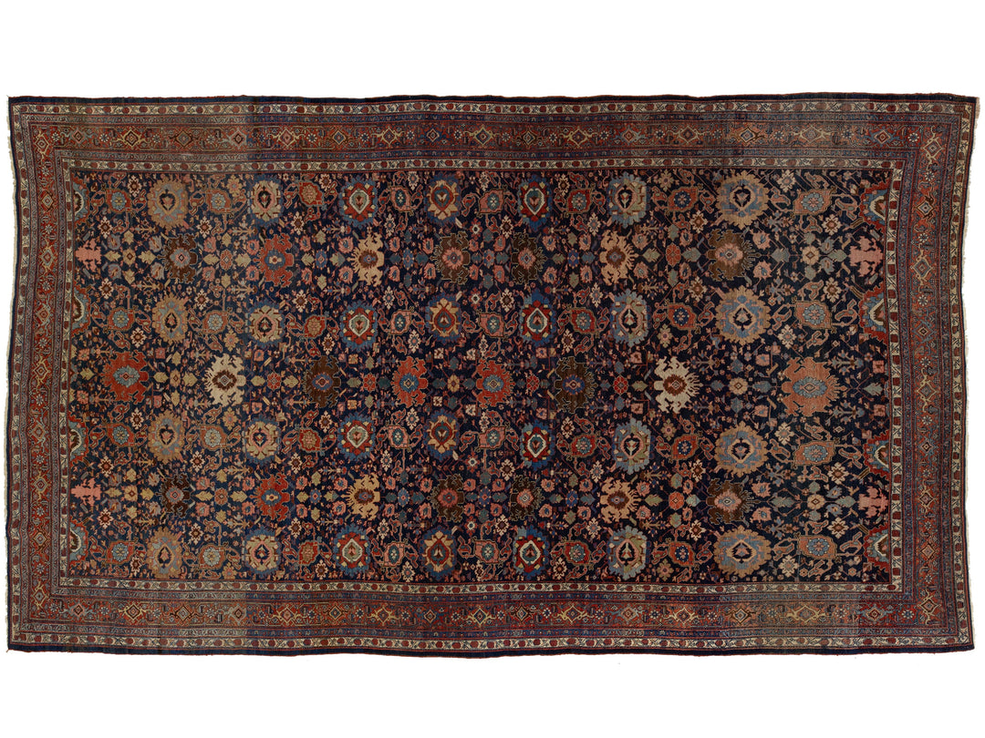 Antique Persian Bidjar Wool Rug 11 X 19