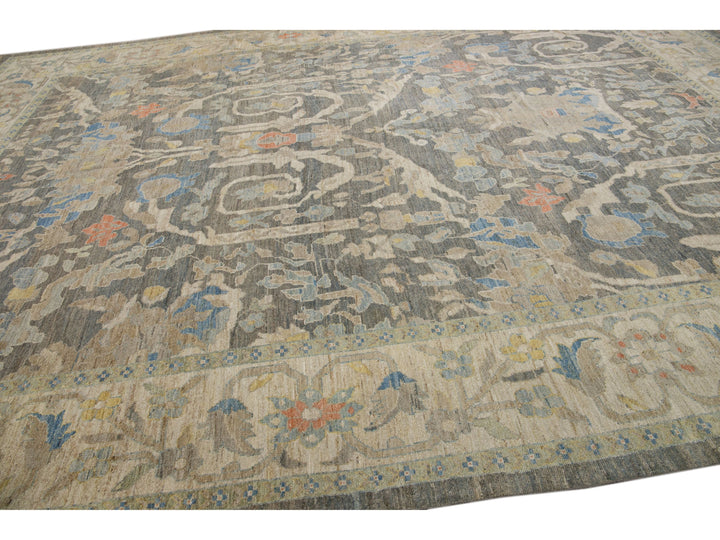 Modern Sultanabad Wool Rug 12 X 17