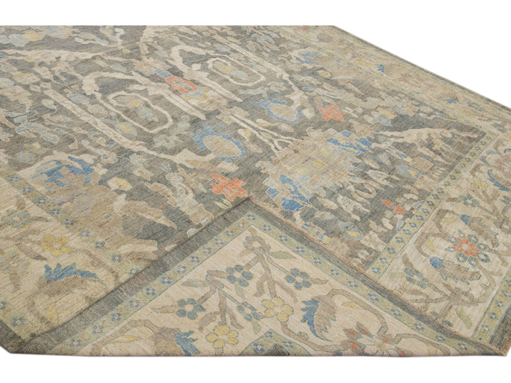 Modern Sultanabad Wool Rug 12 X 17