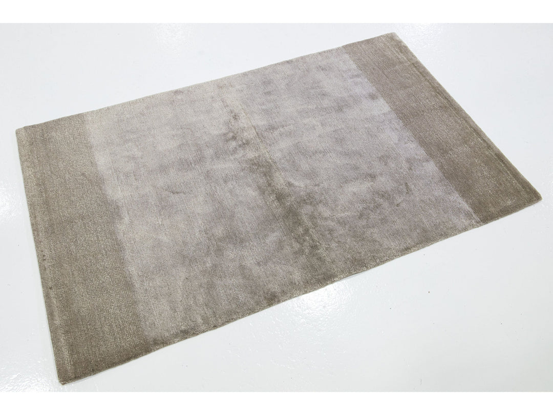 Contemporary Wool, Bamboo Silk and Linen Custom Rug