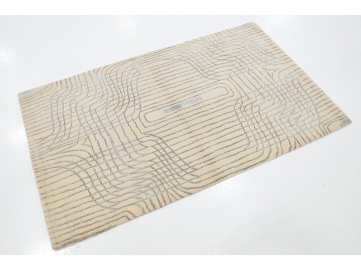Contemporary Wool and Bamboo Silk Custom Rug