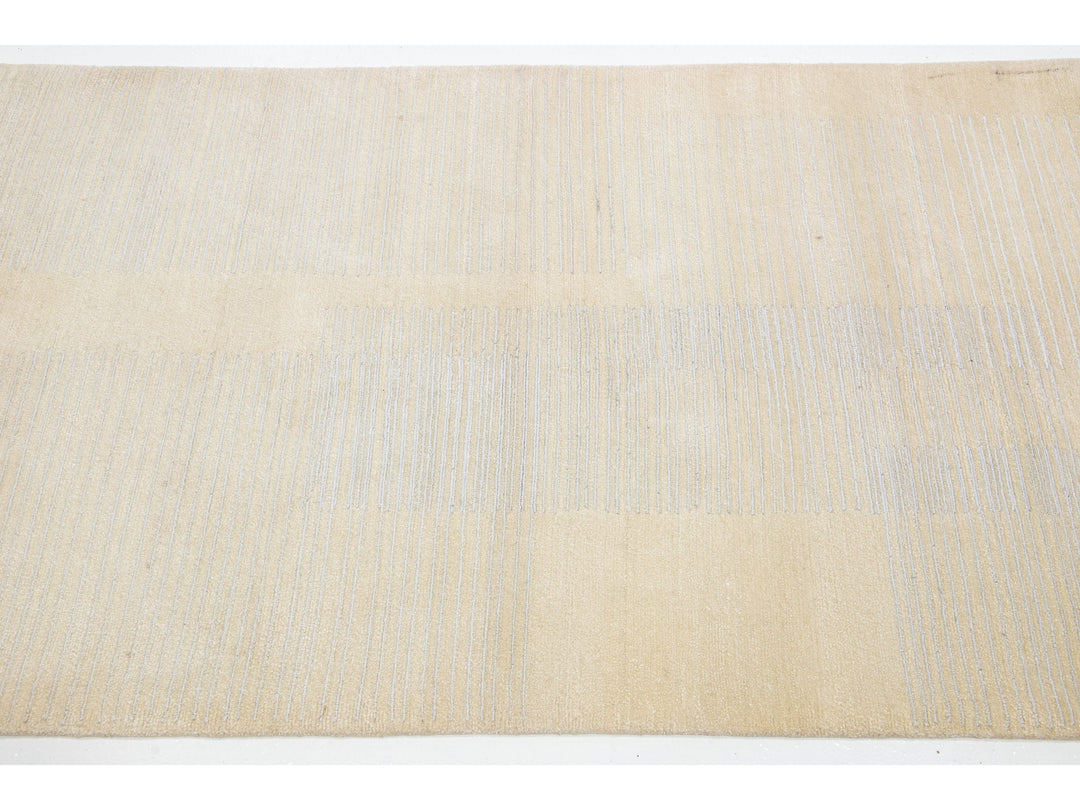 Contemporary Wool, Bamboo Silk and Linen Custom Rug